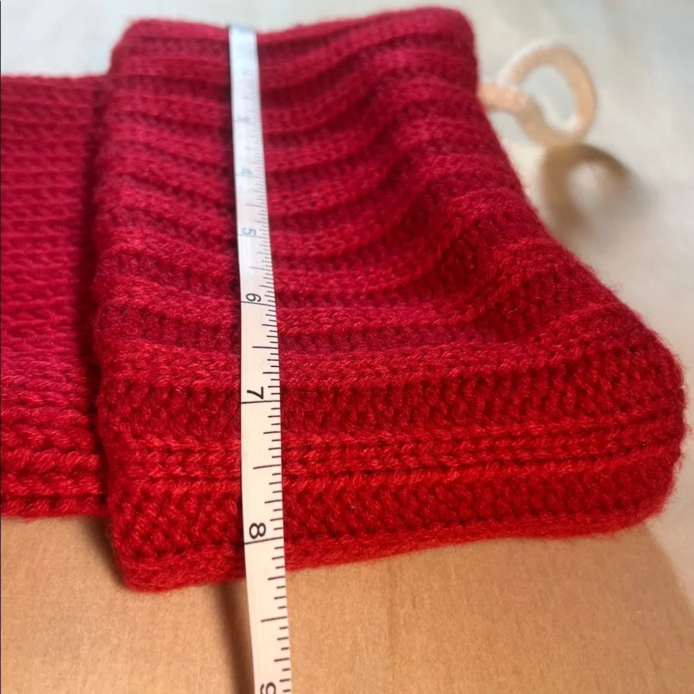 Red Knit Christmas Stocking with Letter C